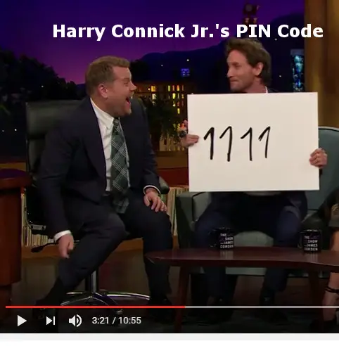 Harry Connick Jr.'s Pin Code